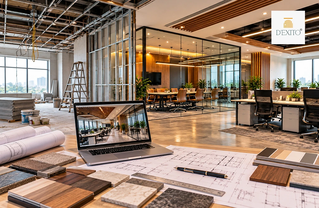 Office fit-out project managed by interior companies in Hyderabad with design planning, fabrication and turnkey execution.